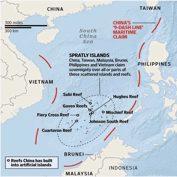 map china claim south china sea